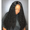 Faover Hair Natural Black Color Brazilian Virgin Hair 8A Grade 130 Curly Full Lace Wig for Black Women
