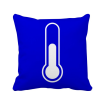 Temperature Blue Square Warning Mark Square Throw Pillow Insert Cushion Cover Home Sofa Decor Gift