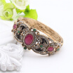 New Arrived Women Flower Turkish Bangle&Bracelet Retro Gold Color Resin Vintage Bangles Cuff Arab Jewelry Pulseiras Feminino