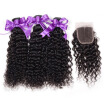 Nig Cute Hair Brazilian Curly Human Hair Bundles With Closure Brazilian Virgin Hair Lace Closure With Weave Bundles