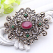 SUNSPICE MS Turkish Vintage Flower Resin Brooch Pins Antique Color Round Brooches Jewelry Ethnic Bohemia Hijiab Lapel Corsage