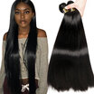 YAVIDA Virgin Peruvian Straight Hair 4 Bundles Straight Virgin Hair Weave Bundles Peruvian Human Hair Extension