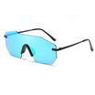 Women Fashion Sunglasses Man retro Siamese goggles Oversize Goggles Rimless Sun Glasses