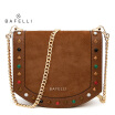 BAFELLI split leather cowhide bag frosted suede colored rivets bolsos mujer chains crossbody bag Burgundy women messenger bags