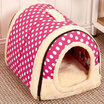 2 In 1 Pet House&Sofa Machine Washable White Stars Pattern Non-slip Foldable Soft Warm Dog Cat Puppy Rabbit Pet Nest Cave Bed