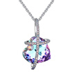 Crystals From Austrian High Quality Necklaces Women Pendants Heart Shaped Blue Purple AB Luxury Fashion Jewelry Austrian Rhineston