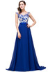 Royal Blue A-line Evening Pom Dresses Long Formal Party Pageant Bridesmaid Gown
