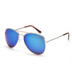 Classic Aviator Sunglasses UV400 Silver Frame with White Lenses