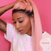 Osolovely Dark Root Pink Color Pre-Plucked Hairline Straight Full Lace Wig Glueless Wig