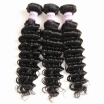 Racily Hair Brazilian Deep Wave Hair 3 Bundles Color Natural Black Deep Curly Weave Bundles