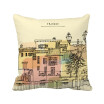 Colorful City France Painting Square Throw Pillow Insert Cushion Cover Home Sofa Decor Gift