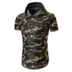Summer Mens Fashion Short Sleeved Camouflage Casual T-shirt Male Hooded Cotton T-shirts Tops