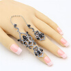 Big Discount Brand Design Turkish Double Finger Rings Women Rhinestone Exquisite Antique Flower Ring Anillos Ajustable Size Gift