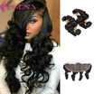 Lace Frontal Closure With Bundles Loose Wave Lace Frontal 4 Bundles With Frontal Closure Peruvian Lace Frontals With Baby Hair