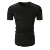 New Mens Fashion Casual Short Sleeve T-shirt Male Round Neck Slim Fit Solid Color T-shirt Tops
