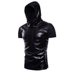 Summer New Mens Fashion Short Sleeved Slim Fit Casual Hooded T-shirt Tops