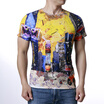 Mens Colorful Print Round Neck Pullover T-Shirts