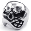 Hpolw Mens Stainless Steel Ring Gothic Skull Black Silver