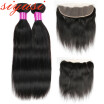 Siyusi Brazilian Virgin Hair Straight With Lace Frontal Closure Ear To Ear Lace Frontal Closure With Bundles Brazilian Straight