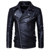 US SizeS～XXXL 2018 High Quality New Mens Fashion Leather Jacket Punk Style Mens Jacket Multi Zipper Motorcycle Clothing