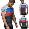 Mens Fashion Printed Casual T Shirt Short Sleeve Sport Pullover Tops