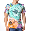 Mens Fashion Summer Flowers Printed Short Sleeve Shirt