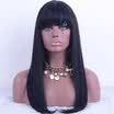 Straight Lace Front Human Hair Wigs With Bangs Brazilian Remy Pre Plucked Bleacehd Knots Lace Wigs For Black Women Free Shipping