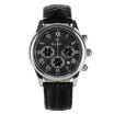 Bestdon Bd9917g Mens Fashion Roman Numerals Leather Strap Waterproof Quartz Watch With Calendar Three Small Dials Black
