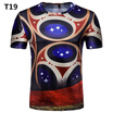 Summer New Mens T-Shirt WorldCup Printed Football T-shirt Casual Commemorative T-shirt Sports Running Fitness Exercise