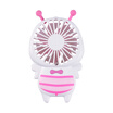 TOMNEW USB Fan Mini Portable Handy Bee Shape Fashion Thin 400mA Rechargeable Fan with Led Light for Girls Home Travel Outdoor
