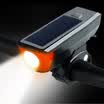 Bike Light Banco de energía solar con campana impermeable 350 Lumen Bicycle Bell Light LED USB Antorcha recargable de linterna Luz de ciclismo