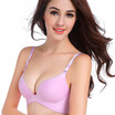 Hot Latest One-piece Seamless Solid Color Smooth Gather Adjustable Rimless Sexy Bra Underwear Set 9Colors