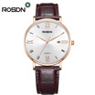 ROSDN Brand Ultra thin Fashion Male Wrist watch Leather Watchband Business Watches Waterproof Scratch-resistant Men Watch Clock