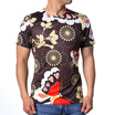 Fashion Mens O-neck Tops Flower Print Pullover T-Shirts