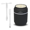 TOMNEW 200ML Mini Cool Mist Cans Humidifiers USB Ultrasonic Air Purifier with Mini USB Fan&LED Light for Home Office or Car