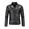Mens Fashion Casual Long Sleeved Leather Jackets Slim Fit Pu Leather Coats Male Motorcycle Zippers Collar Jackets Coats