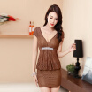 Temperament waist low chest hollow nightclub womens sexy bag hip dress spring cover belly night skirt short summer S2613