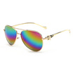 Retro Vintage Sunglasses Aviator Style Frames Dazzling Reflective Coating Lens Eyeglasses