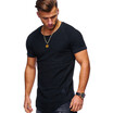 Summer Mens Casual T Shirt Cotton Short Sleeve O-Neck Silm Fit T-shirt Men Fashion Solid Color Tee Shirts Tops Clothing