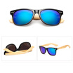 Unisex Bamboo Sunglasses Men Wooden Sun glasses Women Mirror Eyeglasses- Black Blue Mercury