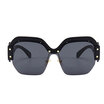 Unisex Half-rim Oversized Sunglasses