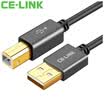CE-LINK printer data cable usb20 square port power cable support HP Canon Epson printer A male to B public round black 3 meters