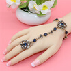 New Turkish Bracelets&Rings Women Antique Gold Plating Bijoux Exquisite Crystal Hand Back Chain Indian Floral Jewelry Gift