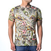 Mens Floral Printing Short Sleeved O-Neck Pullover T-Shirts