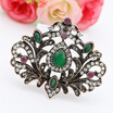 Fashion Turkish Women Hijab Brooch Antique Gold Color Hollow Flower Resin Corsage Jewelry Indian Bohemia Ethnic Wedding Bijoux