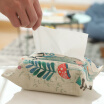 Yuan Yuan bolsa de papel de arte de tela linda de algodón creativa y toalla de papel de lino conjunto paño pequeña caja de pañuelos de dibujos animados de tocador con sala de estar toalla de papel conejo de oreja larga