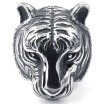 Hpolw Mens New Design US&Europe Style Party Animal Fashion Big Tiger Ring For Men Heavy Metal Punk Animal Jewelry Black Silver