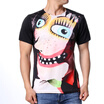 Fashion Mens Casual Short Sleeve Round Neck Pullover Face Printing T-Shirt