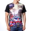 Fashion Mens O-neck Tops Racing And Castle Print Pullover T-Shirts