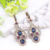 New Vintage Long Earring Turkish Antique Gold Hollow Floral Jewelry Earrings For Women Arabesque Brincos Pendientes Mujer Moda